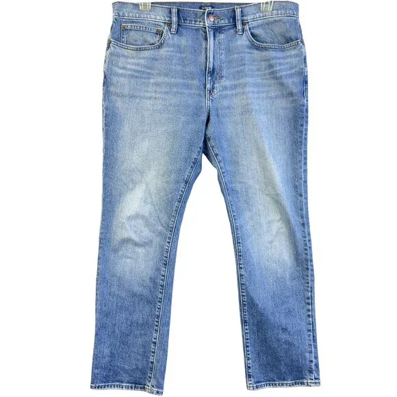 J.Crew Flex Men’s Straight Leg Jeans W36 L30 Blue Classic Fit Stretch Denim Pant - Picture 1 of 13